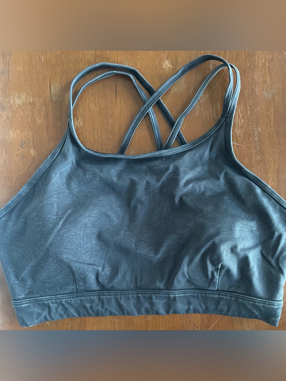 Charcoal Grey Strappy High Neck Sports Bra